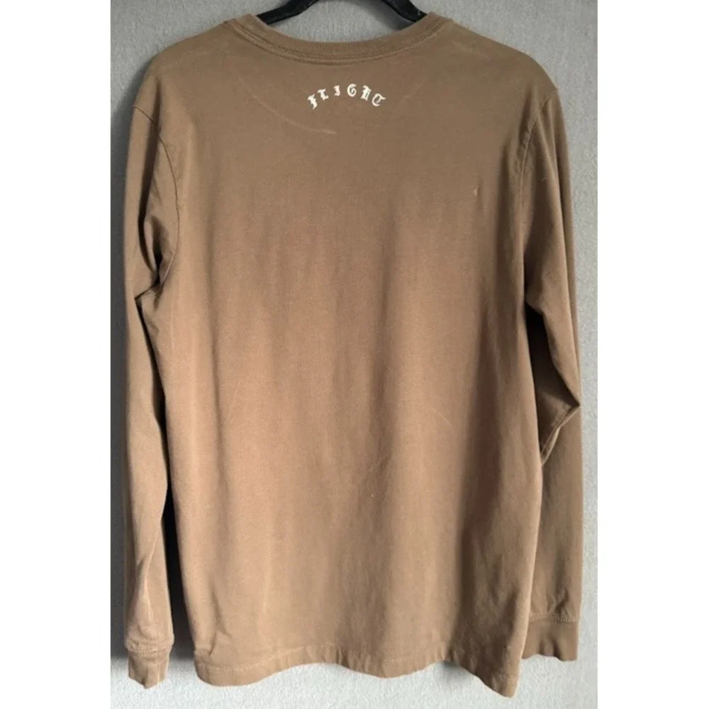 Jordan Flight T Shirt Men M Brown Long Sleeve‎ Graphic Pegasus Basketball Print